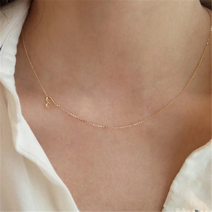 Gold Plated Tiny Love Heart Choker Necklace
