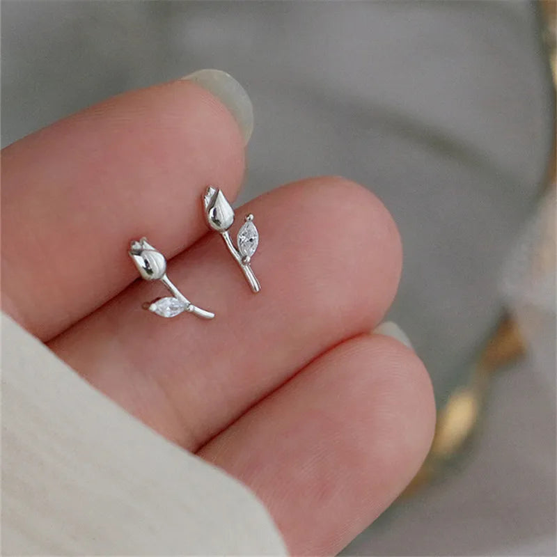 Sterling Silver Tulip Earrings