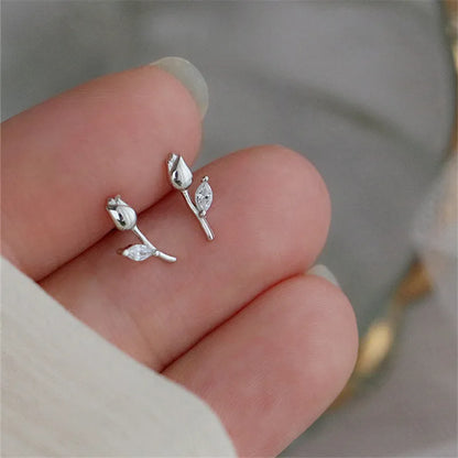 Sterling Silver Tulip Earrings
