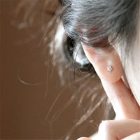 Gold Plated Sterling Silver Cubic Zirconia Star Stud Earrings