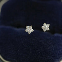 Gold Plated Sterling Silver Cubic Zirconia Star Stud Earrings