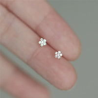 Gold Plated Sterling Silver Cubic Zirconia Star Stud Earrings