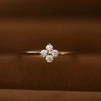 Gold Plated Sterling Silver Flower Ring