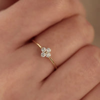 Gold Plated Sterling Silver Flower Ring