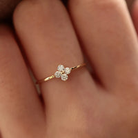 Gold Plated Sterling Silver Flower Ring