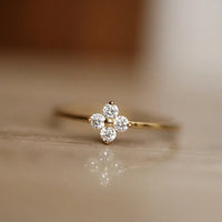 Gold Plated Sterling Silver Flower Ring