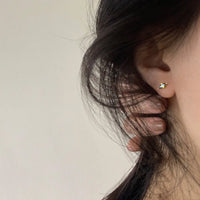 Gold Plated Sterling Silver Olive Green Marquise Earrings