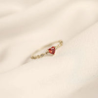 Sterling Silver Simulated Ruby Heart Ring