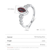 Sterling Silver Created Marquise Garnet Ring