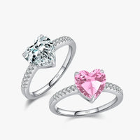 Sterling Silver Pink Heart Ring