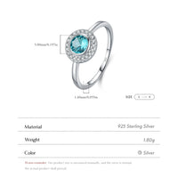 Sterling Silver Paraiba Color Cubic Zirconia Ring