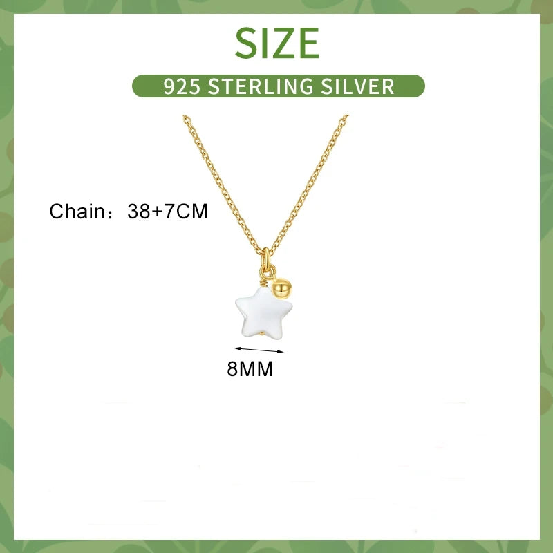 Sterling Silver Shell Star Pendant Necklace