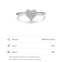 Sterling Silver Heart Cluster Ring