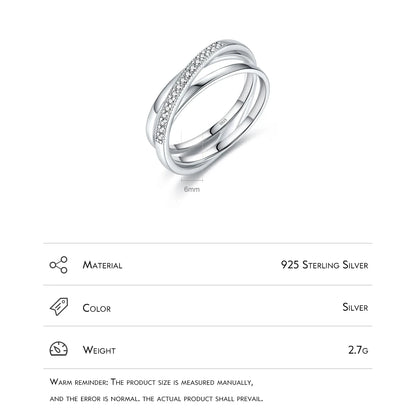 Sterling Silver Simple Cross Line Ring