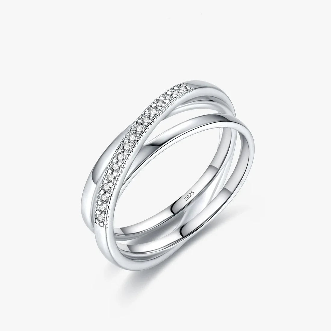 Sterling Silver Simple Cross Line Ring