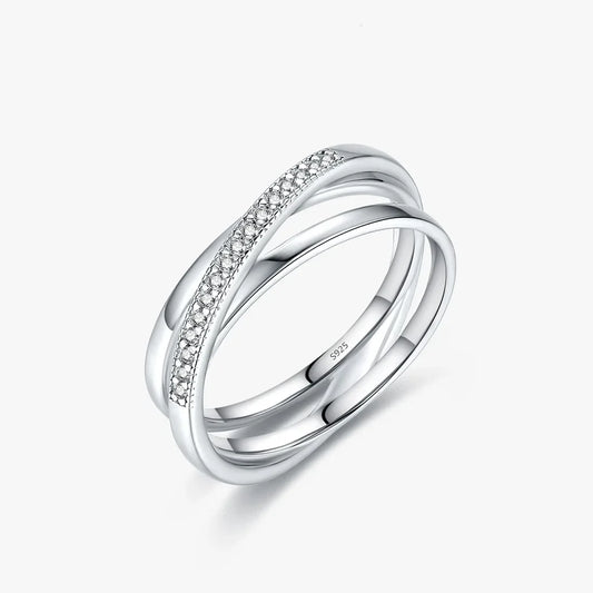 Sterling Silver Simple Cross Line Ring