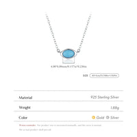 Sterling Silver Oval Turquoise Pendant Necklace