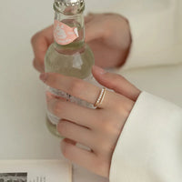 Sterling Silver Shell Pearl Open Ring