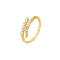 Sterling Silver Shell Pearl Open Ring
