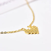 Gold Plated Pixel Heart Necklace
