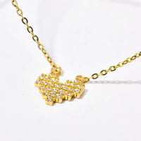 Gold Plated Pixel Heart Necklace