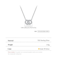 Sterling Silver Sparkling Circle Lock Necklace