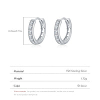 Sterling Silver Square Cubic Zirconia Hoop Earrings
