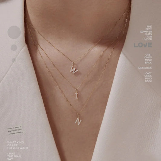 Gold Plated Sterling Silver Letter Pendant Necklace