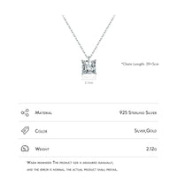 Sterling Silver Square Pendant Necklace