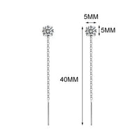 Sterling Silver Square Heart Tassel Drop Earrings