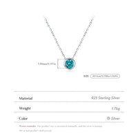 Teal Round Pendant Necklace