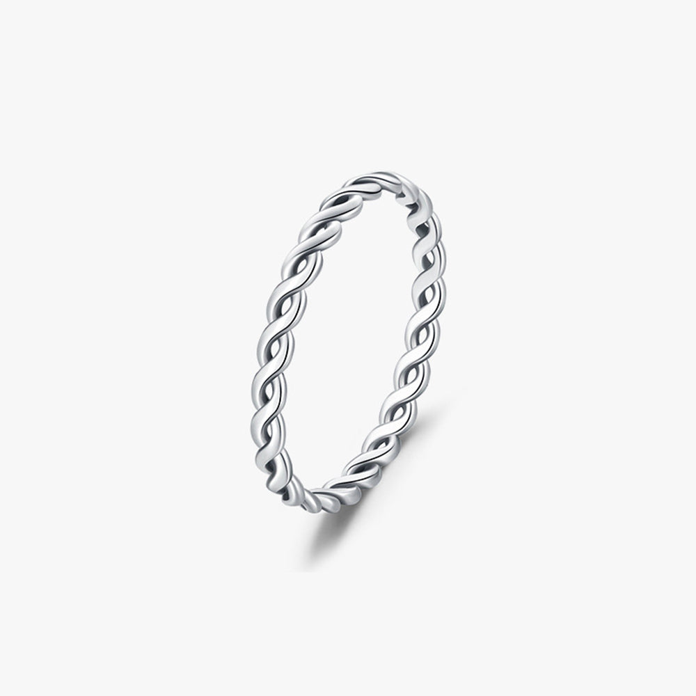 Sterling Silver Twisted Thin Stackable Ring