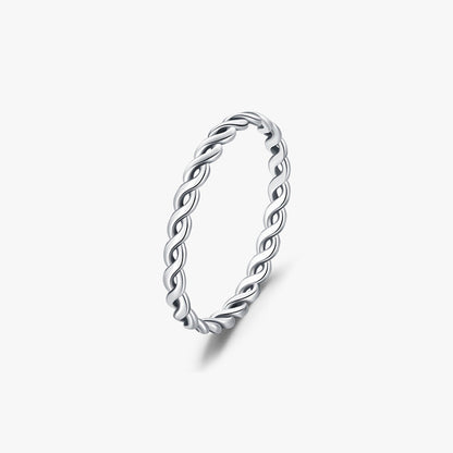 Sterling Silver Twisted Thin Stackable Ring