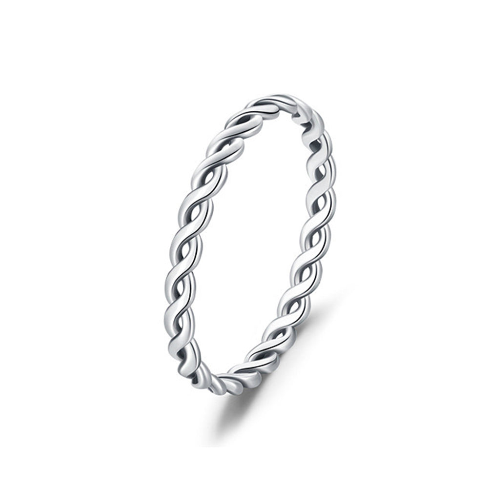 Sterling Silver Twisted Thin Stackable Ring