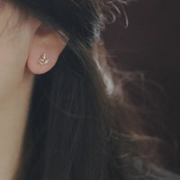 Gold Plated Sterling Silver Leaf Stud Earrings