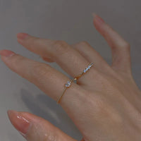 Gold Plated Sterling Silver Heart Open Ring