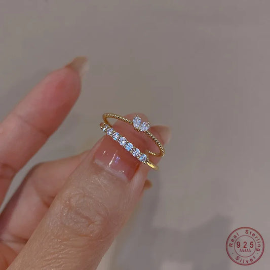 Gold Plated Sterling Silver Heart Open Ring