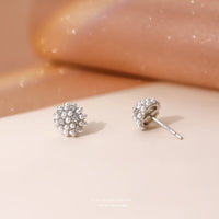 Sterling Silver Cluster Simulated Pearl Stud Earrings