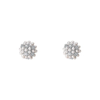 Sterling Silver Cluster Simulated Pearl Stud Earrings