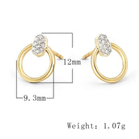 Gold Plated Sterling Silver Modern Circle Stud Earrings