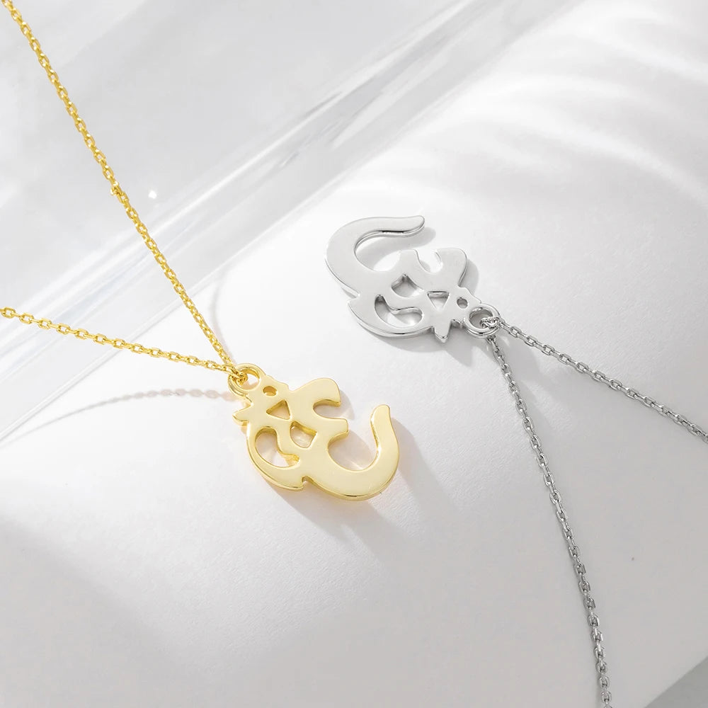 Sterling Silver OM Symbol Pendant Necklace