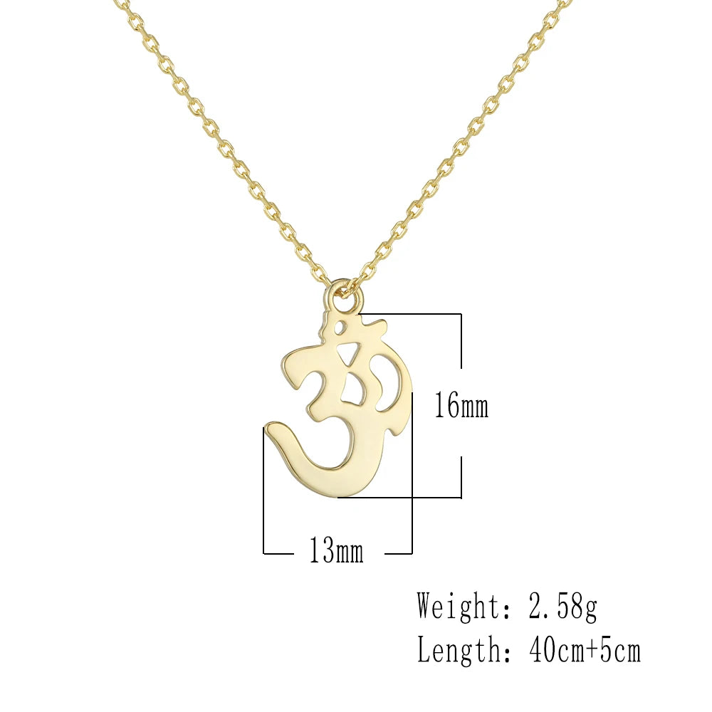 Sterling Silver OM Symbol Pendant Necklace