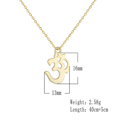 Sterling Silver OM Symbol Pendant Necklace