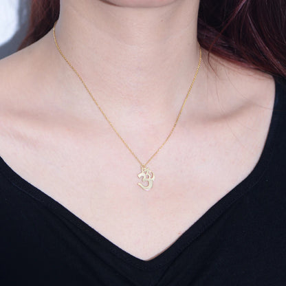 Sterling Silver OM Symbol Pendant Necklace