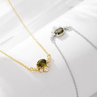 Created Green Peridot Necklace