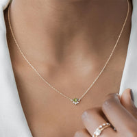 Created Green Peridot Necklace