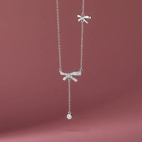 Sterling Silver Elegant Bow Necklace