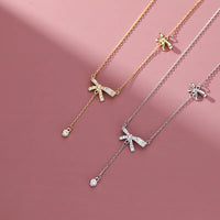 Sterling Silver Elegant Bow Necklace