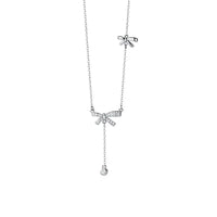 Sterling Silver Elegant Bow Necklace