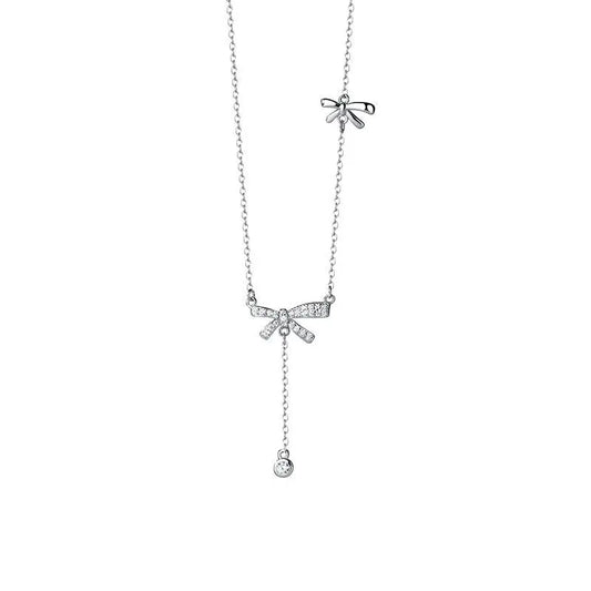 Sterling Silver Elegant Bow Necklace